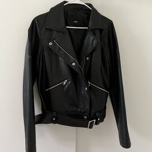 Faux Leather Jacket with detachable soft neck lining